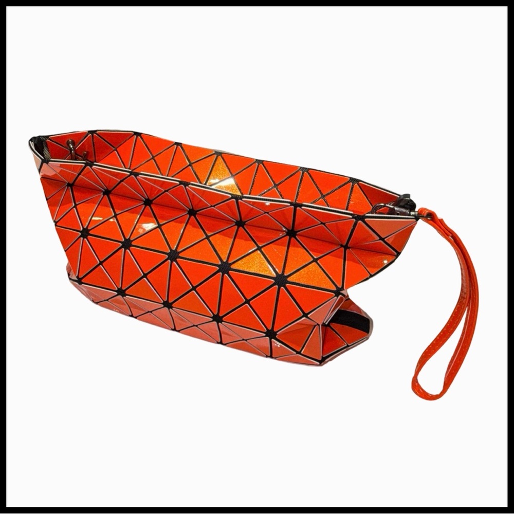 Bao Bao Issey Miyake Style Geometric Prism Orange Wristlet Crossbody Origami Bag - Picture 3 of 11